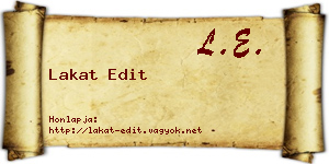 Lakat Edit névjegykártya